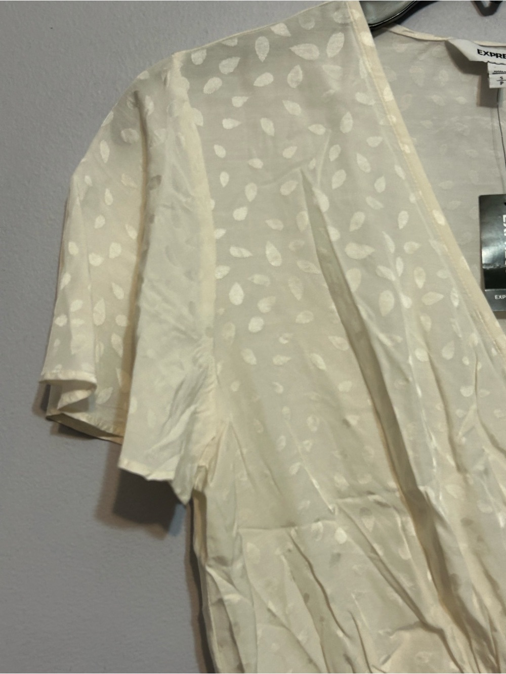 Express Ivory Crossover Blouse - Picture 5 of 9